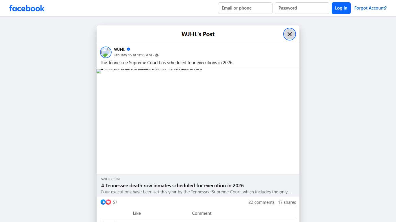 WJHL - The Tennessee Supreme Court has scheduled four... Facebook